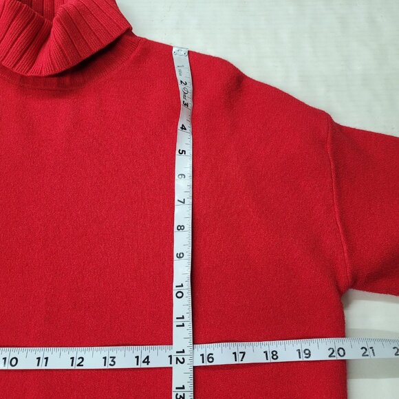 Pomander Place Vivianne Dress Womens S Red‎ Shimmer Turtleneck 3/4 Sleeve Mini - Picture 10 of 13
